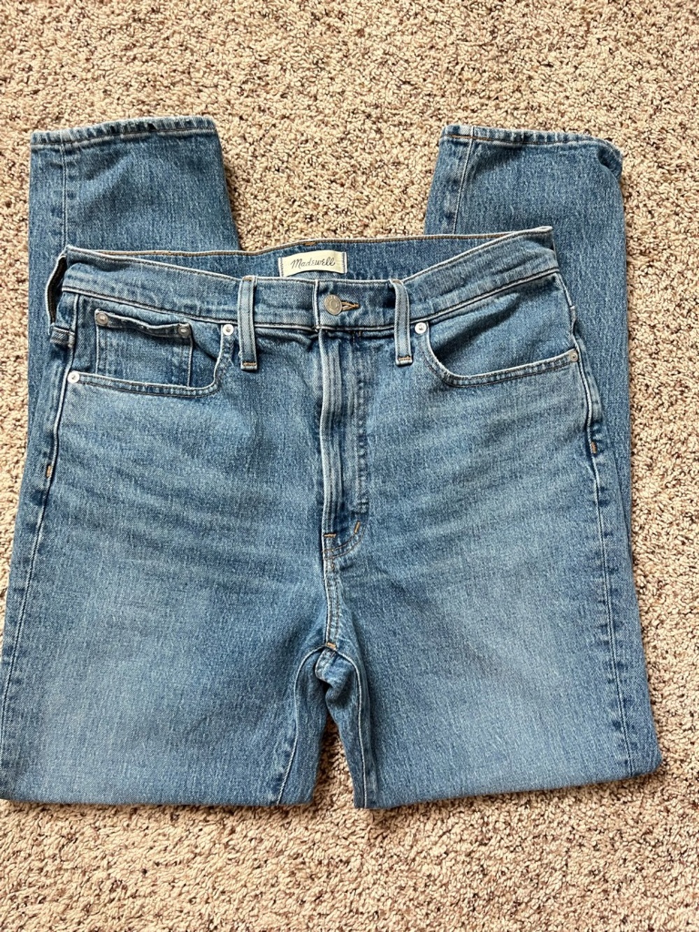 Madewell NWOT Medium Wash High-Rise Straight Leg Perfect Vintage Women's Jeans - Picture 2 of 6